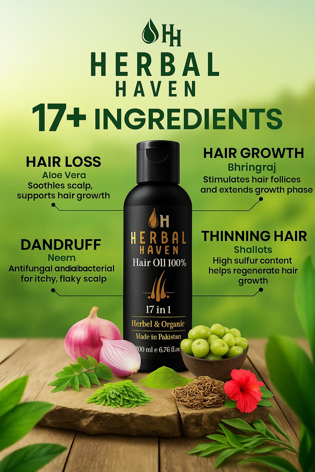 Herbal Haven 17-in-1 Hair Oil | 100% Herbal & Organic