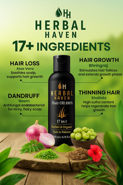 Herbal Haven 17-in-1 Hair Oil | 100% Herbal & Organic